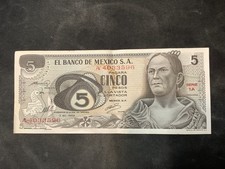 Mexico 1969 5 Pesos Crisp AU  Banknote.  N3526