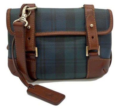 Sac bandoulière POLO RALPH LAUREN vert montre noire cuir PVC sac messager... - Photo 1/4