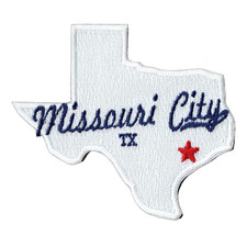 Missouri City TX With State Logo Embroidered Iron On Patch