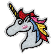 Blushing Unicorn Embroidered Applique Iron On Patch