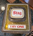 Vintage Stag Beer Sign 15”x 18” TRY ONE Plastic Damaged *READ*