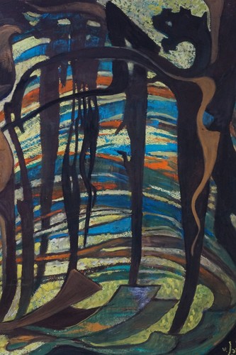 Gouache COMPOSITION Signé G. VON DER LOO - Imagen 4 de 5