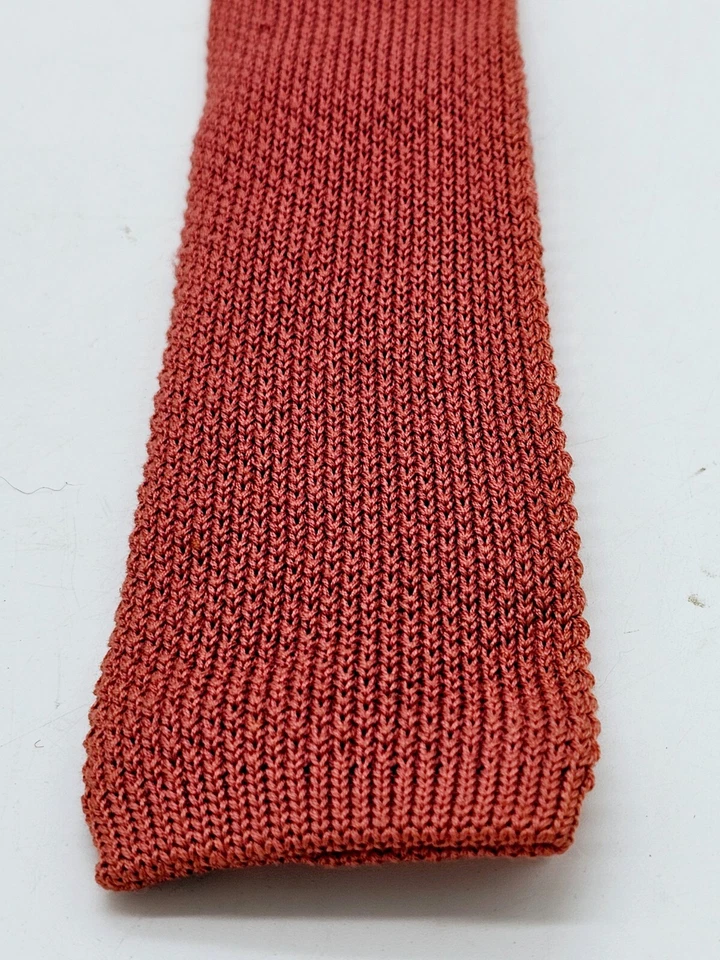 Calcetín tejido vintage Carl Michaels corbata algodón Italia hipster punta cuadrada delgado Foto 2 de 4