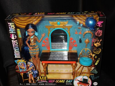 2024 Monster High G3 Self-Scare Day Cleo DeNile Vanity Set NIB Bilingual Box