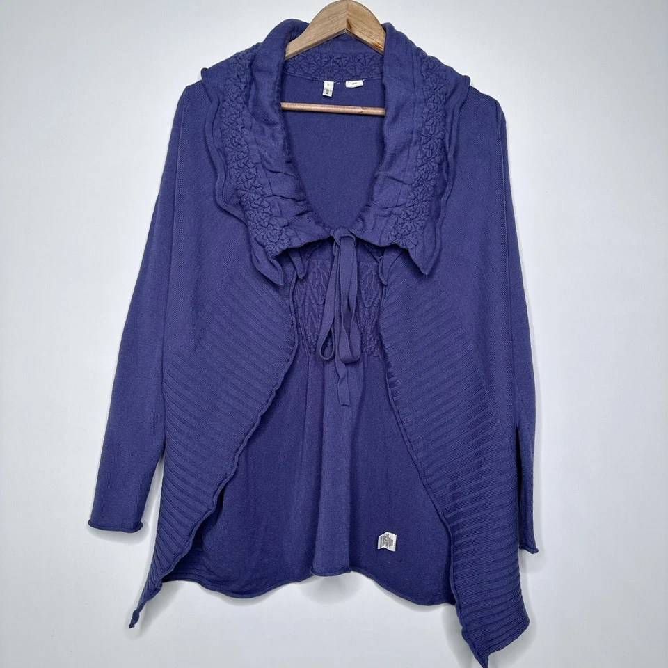 Cárdigan Suéter MOTH Anthropologie Púrpura Ha’ Penny Lana Talla XS Foto 2 de 4