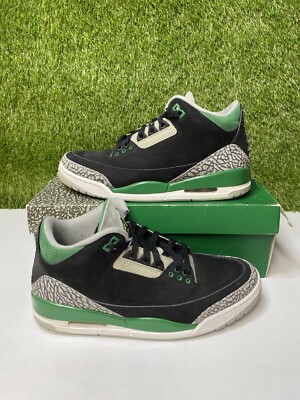 Air Jordan 3 Pine Green Retro Size 9.5 Mens Black Sneakers 2021 CT8532-030