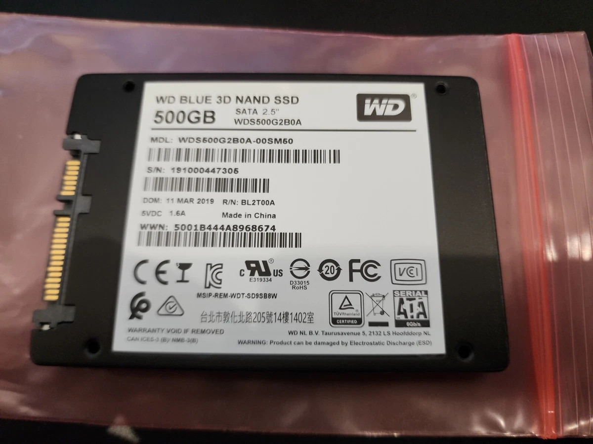 parade Peck Blive ved WD WDS500G2B0A-00SM50 500GB SSD 2.5&#034; SATA SOLID STATE DRIVE WD BLUE |  eBay