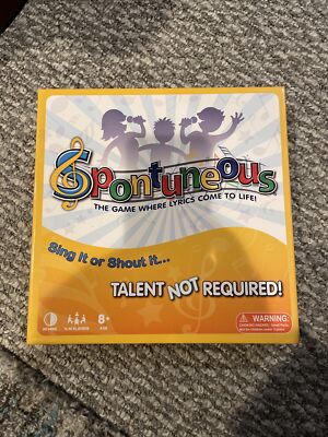 NIB Spontuneous - The Song Game: Sing It or Shout It Board Game BRAND NEW Open
