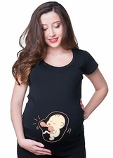 Funny Pregnancy Baby Kicking Boxing T-shirt Maternity Baby Announcement Tee