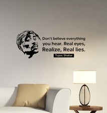 Tupac Shakur Quote Wall Decal Rap Music Rapper Vinyl Sticker Art Room Decor tsq1