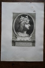 LOUIS V LE FAINEANT 967-987). PORTRAIT. 18th century ENGRAVING.
