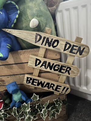 Rustikale Dinosaurier Dino Höhle Schlafzimmer Holz Deko Schild Kinderzimmer Tür