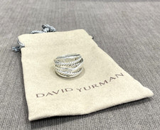 David Yurman Crossover Wide Sterling Silver Multi-Cable Ring Band Size 7.25