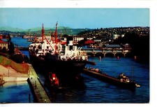 Giant Tanker Ship-Government Locks-Seattle-Washington-Vintage 1965 Postcard