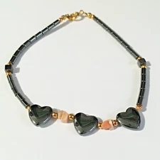 HEMATITE HEARTS 9" ANKLET VALENTINES