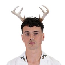 Stag Antlers Headband Quick Costume Cosplay Black Horns Gothic Festival Hairb...