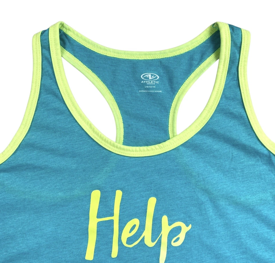 Athletic Works активный графический спортивная майка женщин L 12/14 синий помочь мне я - Изображение 3 из 4