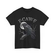 Camisa Cuervo Negra, F-Caw-F Camisa Gótica Cuervo Negro Luna