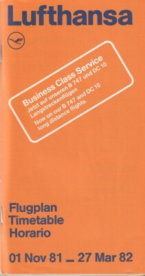 Lufthansa timetable 1981/11/01