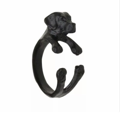 Dog Ring Pet Antique Vintage Animal Puppy Wrap Finger Adjustable