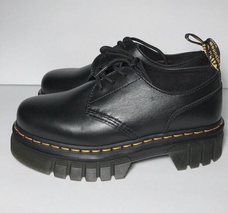 Dr Martens Audrick 3 Eye Show Nappa Leather Platform Shoes Black