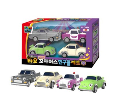 Little Bus TAYO Friends Special No.8 Mini car (Melody, Bud, Gray, Wizard cop)Toy
