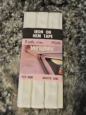 Wrights Iron-On Hem Tape PC05 ~ 3 yard x 2.75m  NEW White 030