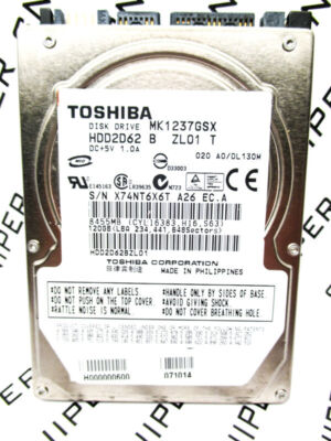 Toshiba 120GB MK1237GSX SATA (HDD2D62 B ZL01 T) Laptop HardDrive