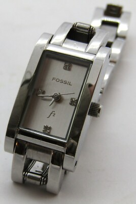 Women's Fossil F2 Silver Toned Bracelet Watch in Presentation Tin with Extra Lin