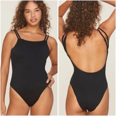 NWT Andie Swim The Rockaway One Piece Swimsuit Flat Black Size Large L NEW