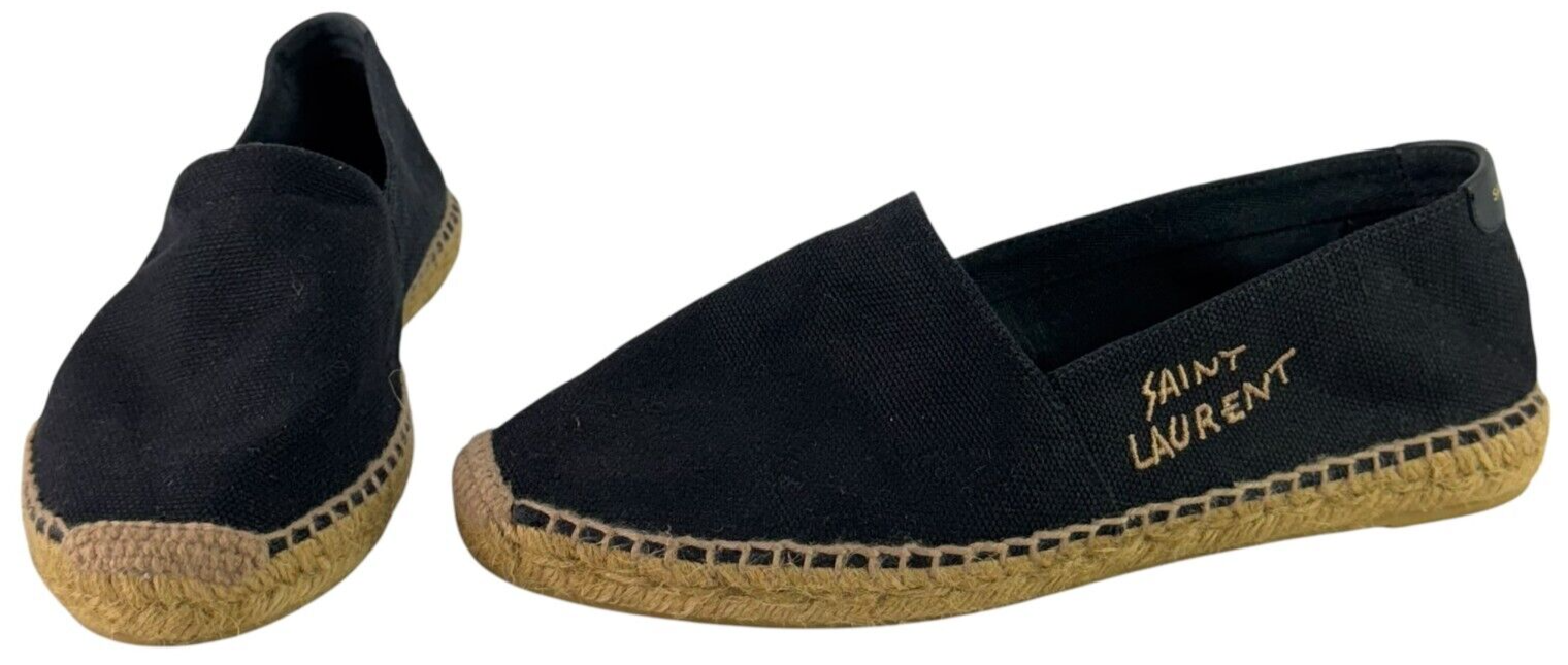 SAINT LAURENT espadrillas ricamate tela nera donna 39EU 8 5 US