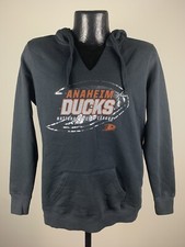 Women's Majestic NHL Anaheim Ducks Black Attacking Line Fleece Hoodie Large