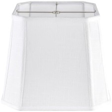 1 Pack White Linen Lamp Shade Square Cut Corners 10"Top  13" Bottom  10.5" ...