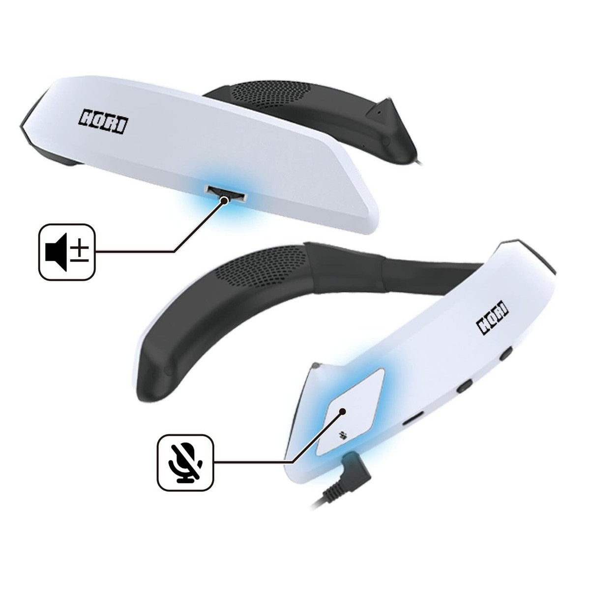 HORI 3D Surround Gaming Neckset - Wired Wearable Speaker for PS5