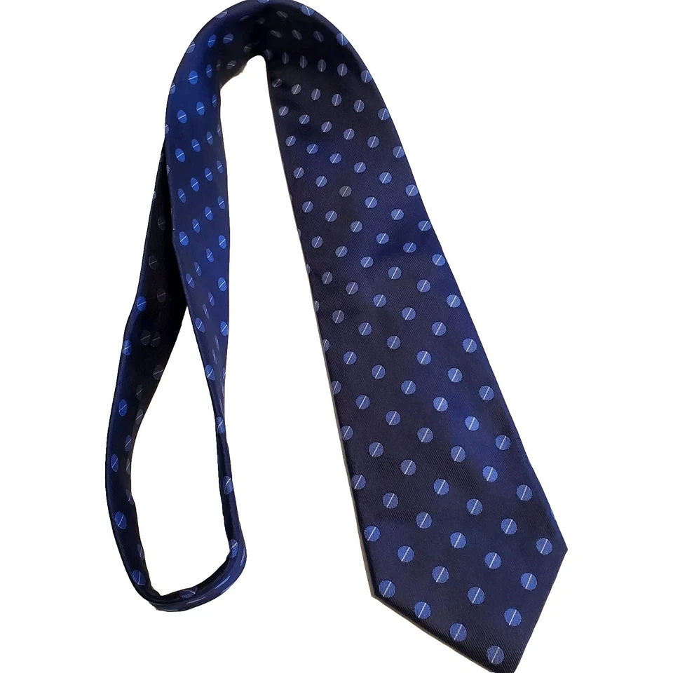 Corbata nick(it) azul geométrica seda 58x3,5" Bulldog Británico Foto 2 de 4