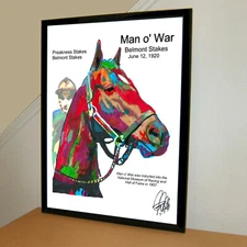 Man o War Thoroughbred Triple Crown Horse Racing Poster Print Wall Art 18x24