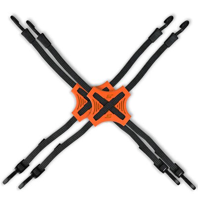 Tack Strap   Non-Slip Tie Down Straps for Outdoor Gear - 2 Pack (Orange)