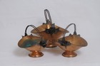 Copper Footed Granny Core Baskets Double Twisted Handles Attached Roses Set of 3 — photo 2