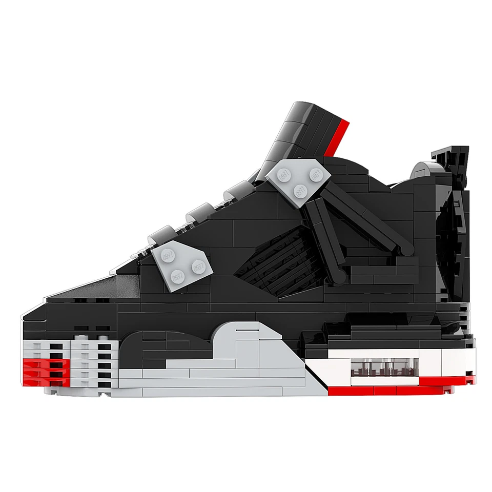 Air Jordan 4 "Bred" Sneakerbricks Sneakerhead 3D Building Toys - Image 2 of 4