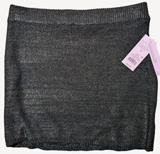 Wild Fable Black Metallic Knit Skirt Womens Size S NWT