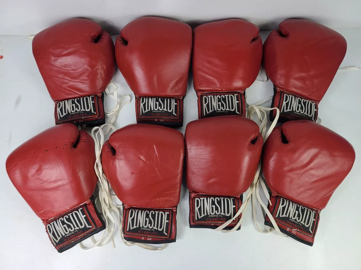 Vintage Ringside Boxing Lace Up Gloves Red 8oz Mixed Lot Of 4