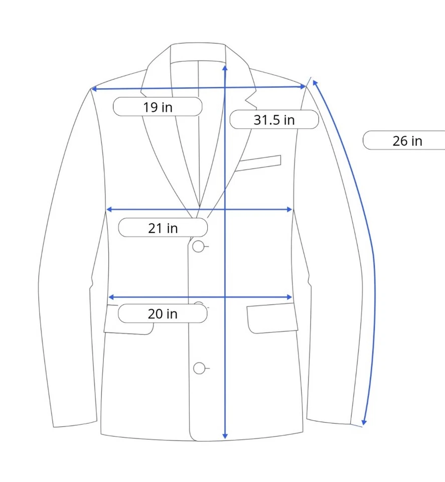 $425 Bar III Mens 42L Blue Windowpane 100% Wool Slim Fit Sport Coat Blazer - Image 3 of 4