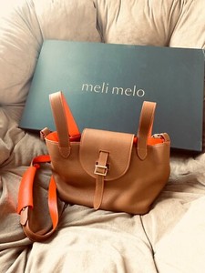 Meli Melo Thela Mini Calf Leather Tan Neon Red Cross Body Bag With Dust Bag Ebay