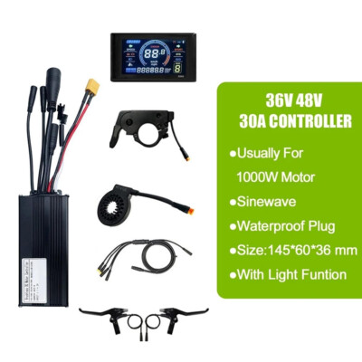 Kit Contrôleur Vélo Électrique 5 En 1 – 36V/48V 1000W – Avec Écran LCD S966, Frein, PAS, Accélérateur