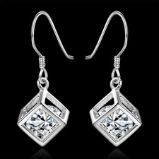 Crystal charm Fashion 925 Silver cute gift women pretty wedding Earring E583