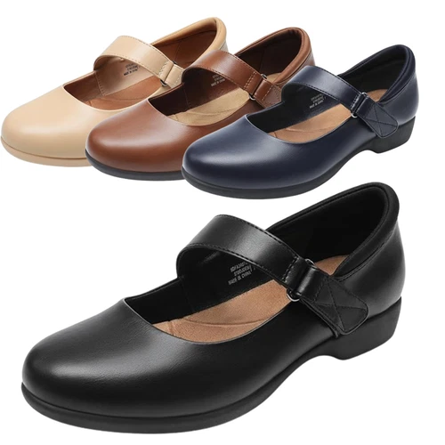 Women Office Business Work Ballet Flats Round Toe Ankle Strap Mary Jane Shoes - Picture 1 of 25