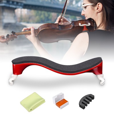 Wooden Violin Shoulder Rest for 3/4 4/4 Violin with Practice Mute Adjustable