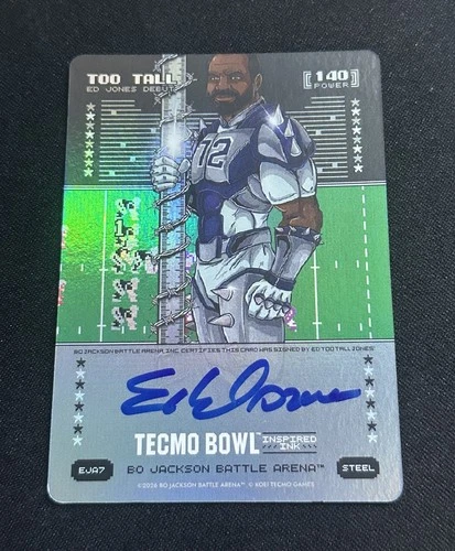 2026 Bo Jackson Battle Arena TECMO Bowl Too Tall Auto #EJA7 Ed Jones Steel Auto