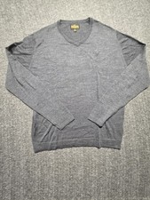 True Religion Sportswear Mens V Neck 100 Wool Sweater 2XL Gray Extremely Soft