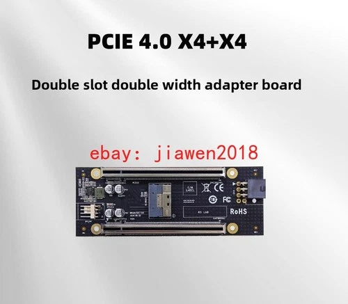 1 *SFF-8654 SlimSAS To 2 PCIe X4 X4 PCIe 4.0 Slot Adapter Split the motherboard